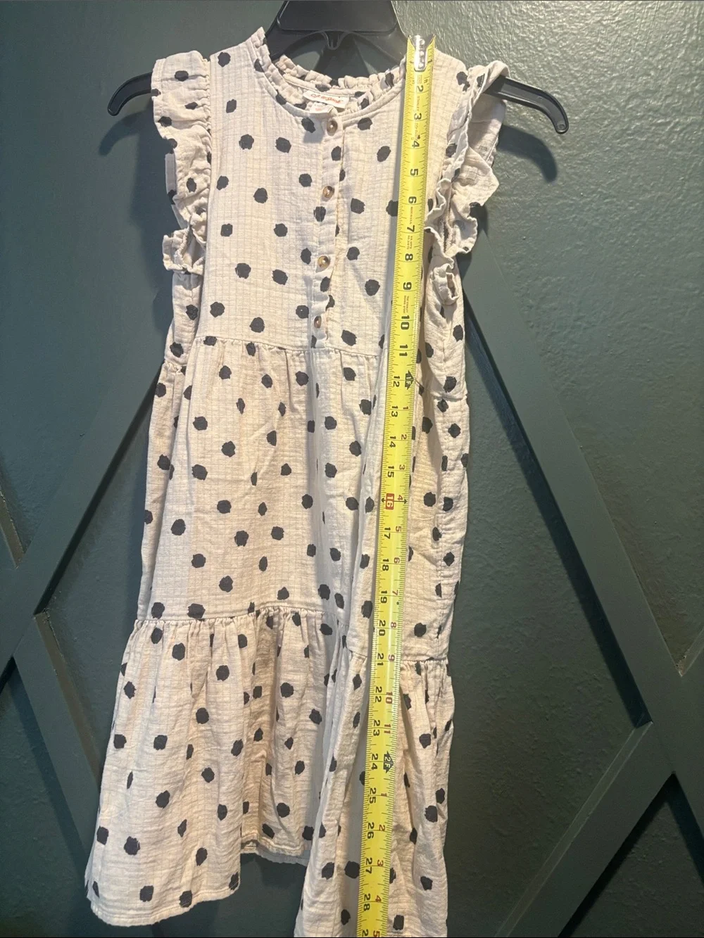 Cat & Jack| Girls black polka dot cream dress